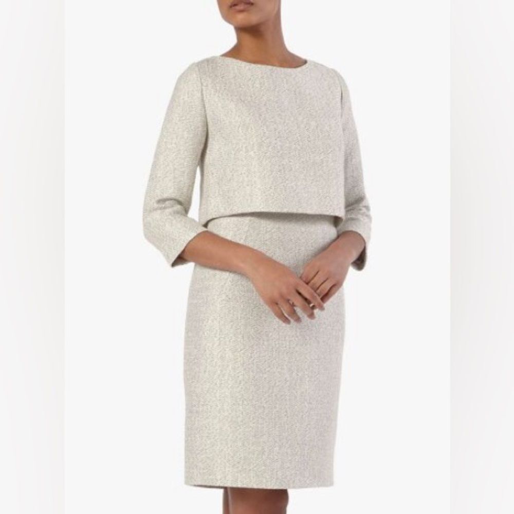 The Fold London Northcote Tweed Dress Winter White Size 10